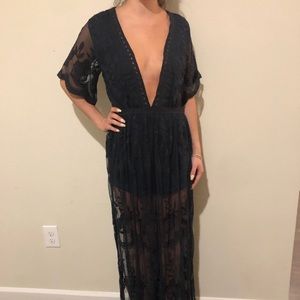 Navy Lace maxi